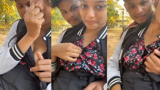 Sweet School Girl – Outdoor BF Boobs Rub Viral